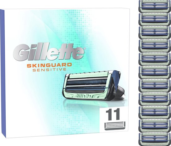 Gillette SkinGuard Sensitive Rasierklingen Aloe Vera – 11 Nachfüllklingen – Beschädigte Verpackung