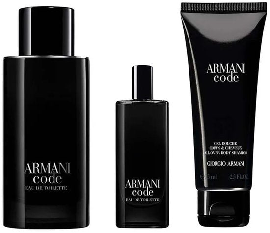 Giorgio Armani Code Homme Gift Set 125 Ml Eau De Toilette 75 Ml Shower Gel And 15 Ml Miniature