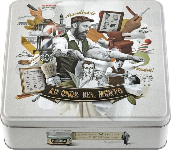 Proraso - Beard kit Wood &amp; Spice - gift set for men - Packaging damaged / dent in the tin