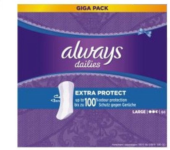 Large Mega Pack - 68 - Panty Liners - Packaging damaged