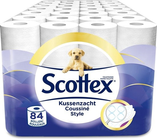 Scottex Cushion Soft Toilettenpapier – 84 Rollen 3-lagig – Verpackung beschädigt