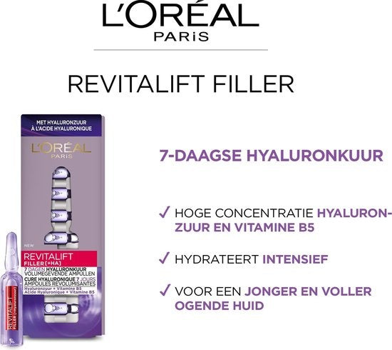 L'Oréal Paris Revitalift Filler Hyaluronzuur Ampullen - Serum - Kuur 7 dagen