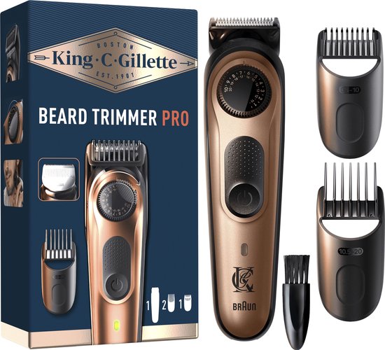 King C. Gillette Baardtrimmer PRO voor mannen - met precisiedraaiknop voor 40 lengte-instellingen- beschadigde verpakking