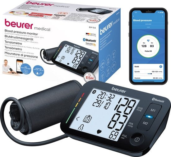 Beurer BM 54 Bluetooth Oberarm-Blutdruckmessgerät – Smart – XL-Display – Manschette bis 44 cm – Beschädigte Verpackung