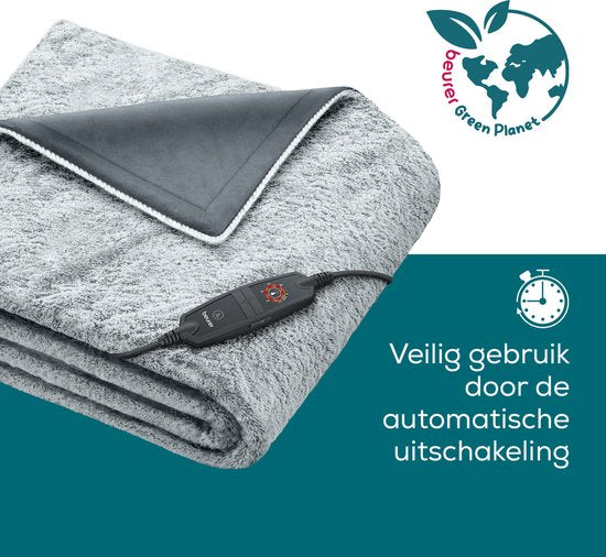 Beurer HD 75 Heizdecke – Test: sehr gut – 180 x 130 cm – 6 Heizstufen – Luxus-Heizdecke – Taupe – Beschädigte Verpackung