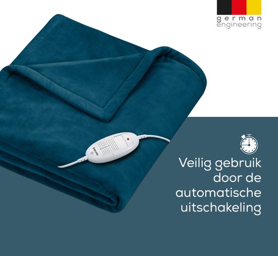 Beurer HD 75 Heating blanket - Test: very good - 180 x 130 cm - 6 heat settings - Luxury electric top blanket - Packaging damaged