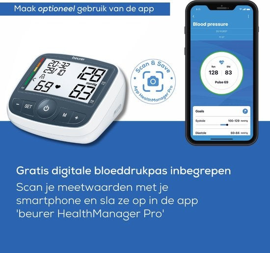 Beurer BM 40 Blood pressure monitor upper arm - Recommended by the Dutch Heart Foundation - Incl. cuff 22-35