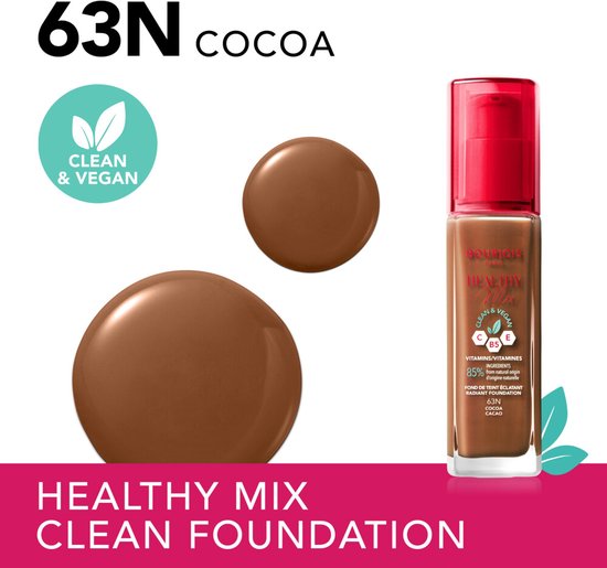 Bourjois Healthy Mix Clean Foundation Cocoa 63N - 30 ml