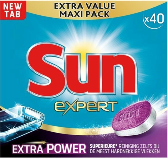 Sun All in 1 Extra Power vaatwastabletten - 40 stuks - Effectieve Vuilverwijdering