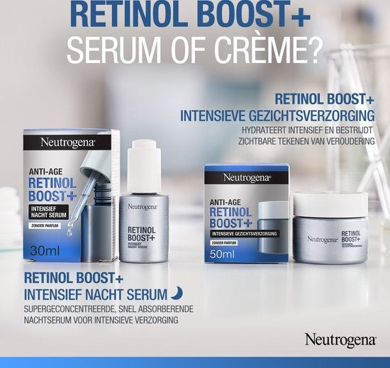 Neutrogena Anti-Aging Retinol Boost+ – Tagescreme – intensive Gesichtspflege mit reinem Retinol – parfümfrei – 50 ml