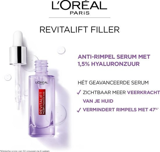 L'Oréal Paris Revitalift Filler Hyaluronzuur Serum - Anti Rimpel - 30 ml - Verpakking beschadigd