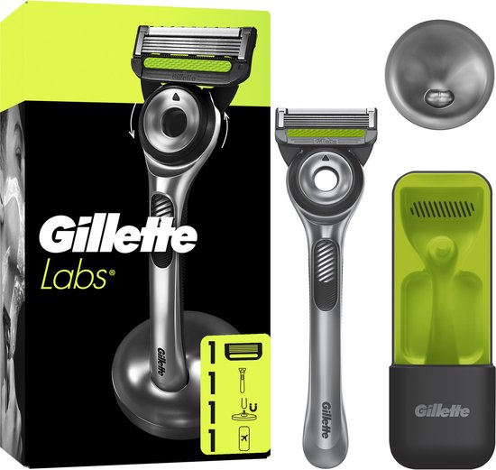 GilletteLabs Exfoliating Strip Shaving System - 1 Handle + 1 Blade + 1 Magnetic Holder + 1 Travel Case - Packaging damaged