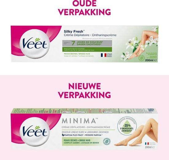 Veet Haarentfernungscreme – Trockene Haut – Mindestens 200 ml – Verpackung beschädigt