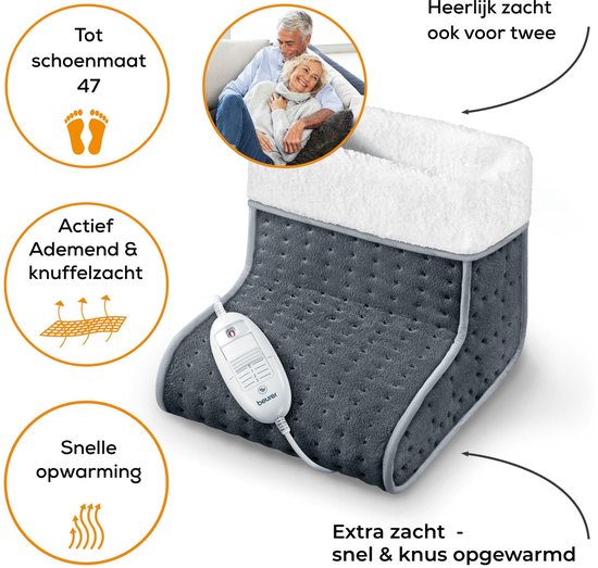 Beurer FW 20 Elektrische Voetenwarmer  - Grijs - Verpakking beschadigd
