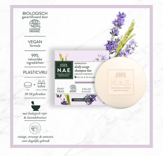 NAE Shampoo Bar Lavendel – Täglicher Gebrauch 85 gr