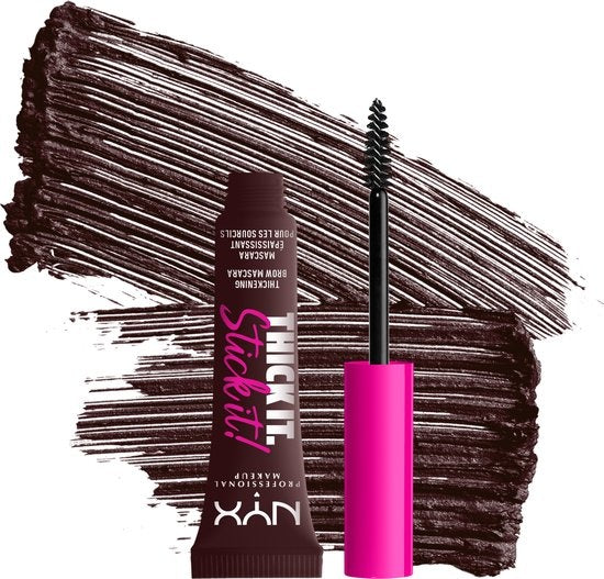 NYX Professional Makeup Thick It Stick It Brow Gel Mascara – Espresso – Verdickende Augenbrauen-Mascara – Dunkelbraun