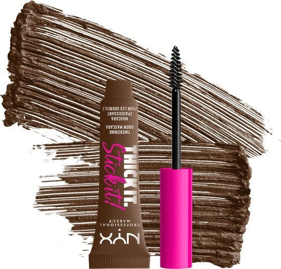 NYX Professional Makeup Thick It Stick It Brow Gel Mascara - Brunette - Thickening Eyebrow Mascara - Brown - damaged packaging / without the box