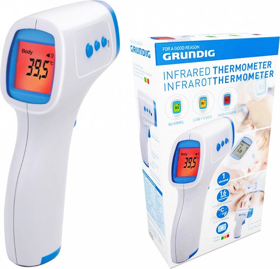 Grundig Infrarot-Fieberthermometer Weiß/Hellblau