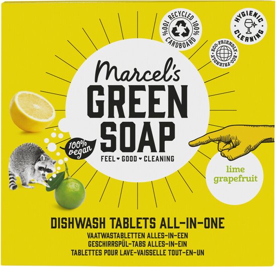 Marcel's Green Soap Dishwasher Tablets Grapefruit &amp; Lime - 24 pieces