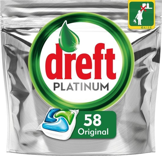 Dreft Platinum Original - 58 Stuks - Vaatwastabletten