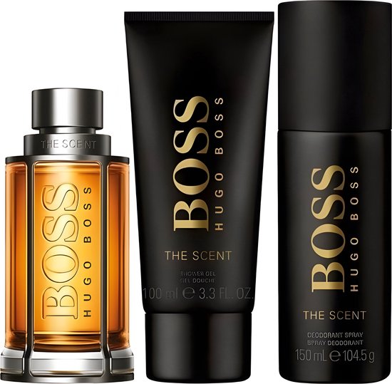Hugo Boss The Scent Geschenkset Eau de Toilette Spray 100 ml + Deo Spray 150 ml + Duschgel 100 ml 