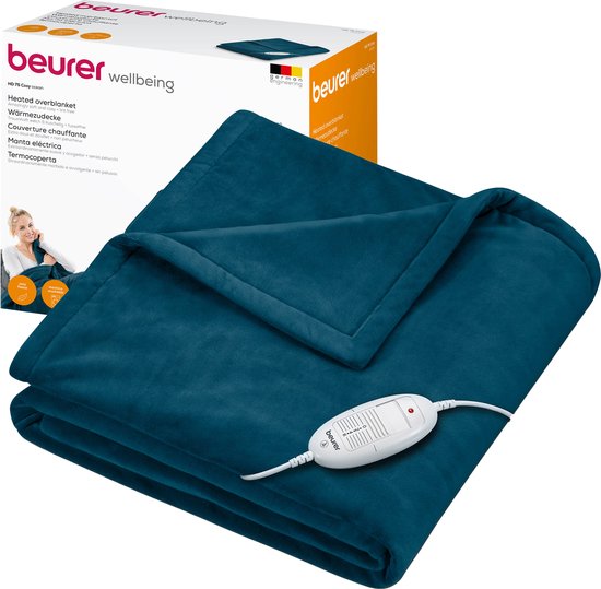 Beurer HD 75 Heating blanket - Test: very good - 180 x 130 cm - 6 heat settings - Luxury electric top blanket - Packaging damaged