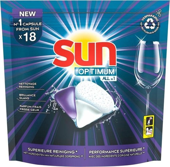 Sun Optimum All-in 1 Dishwasher Capsules Regular 18 capsules