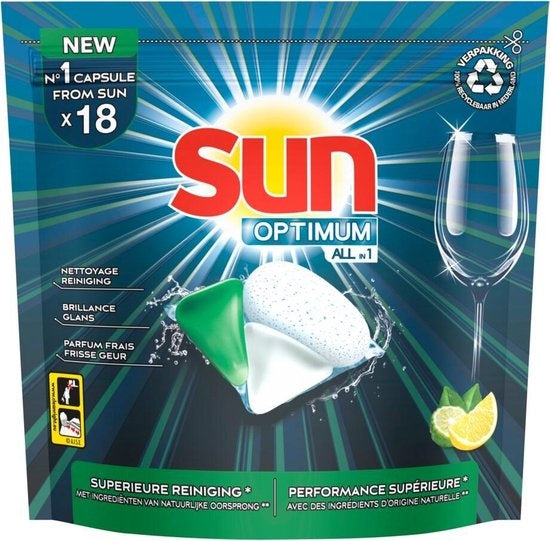 Sun Optimum All-in 1 Dishwasher Capsules Lemon 18 capsules