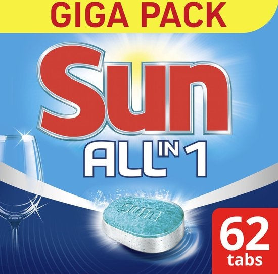 Sun All-in-1 Dishwasher Tablets - 62 tablets