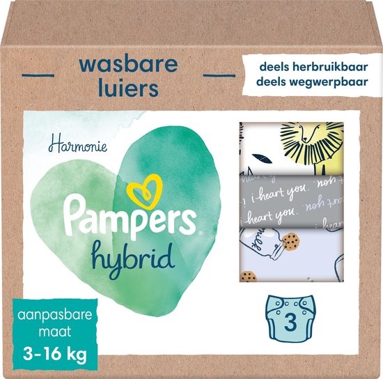 Pampers Harmonie Hybrid – Waschbare Windel – 108 saugfähige Einweg-Oberschichten