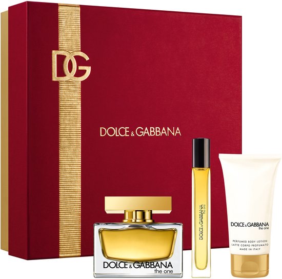 Dolce & Gabbana The One Giftset - 75 ml eau de Parfum + Bodylotion 50 ml + Travelspray 10 ml - Giftset  - Verpakking beschadigd