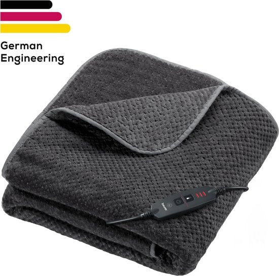 De Beurer HD 65 Dark Grey warmtedeken - 1 persoons 180x130cm - Knuffeldeken - Beschadigde verpakking