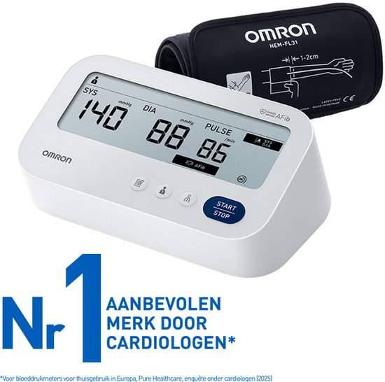 OMRON X3 Comfort AFib, klinisch gevalideerde bloeddrukmeter met AFib-detectie bij elke meting, met Intelli Wrap-manchet (22-42cm)