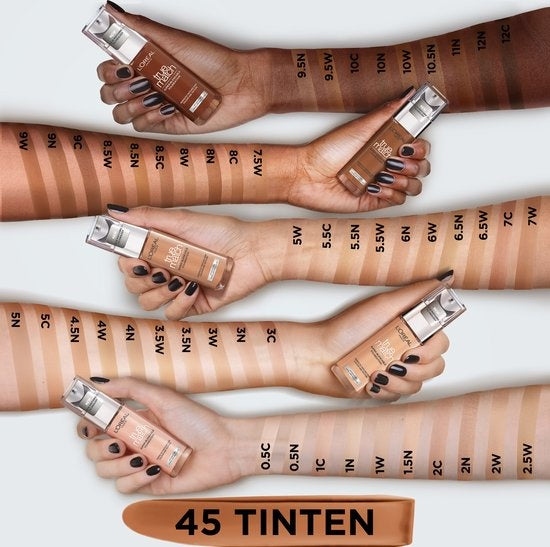 L'Oréal Paris True Match Foundation- Natuurlijk dekkende foundation met Hyaluronzuur en SPF 16 - 4.5N - 30 ml