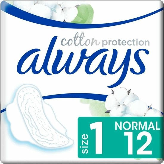 Always Damenbinden Bio Cotton Protection Ultra Normal mit Flügeln 12 Stück