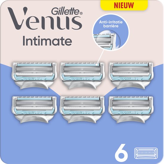 Gillette Venus Intimate voor de intieme zone - 6 Scheermesjes - beschadigde verpakking