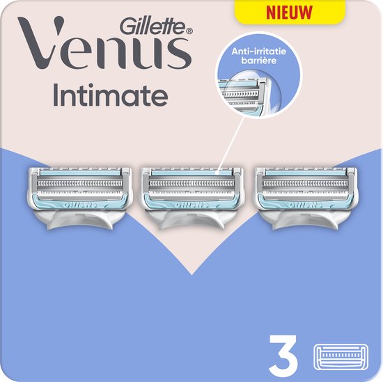Gillette Venus Intimate voor de intieme zone - 3 Scheermesjes- beschadigde verpakking