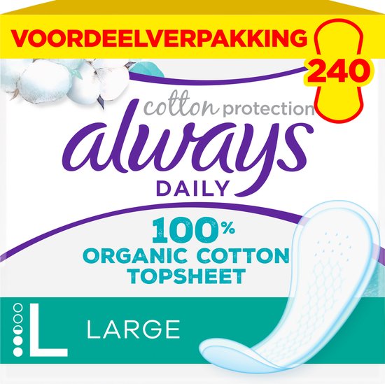 Always Dailies Cotton Protection Large Inlegkruisjes  - Voordeelverpakking 10 x 24 stuks - large