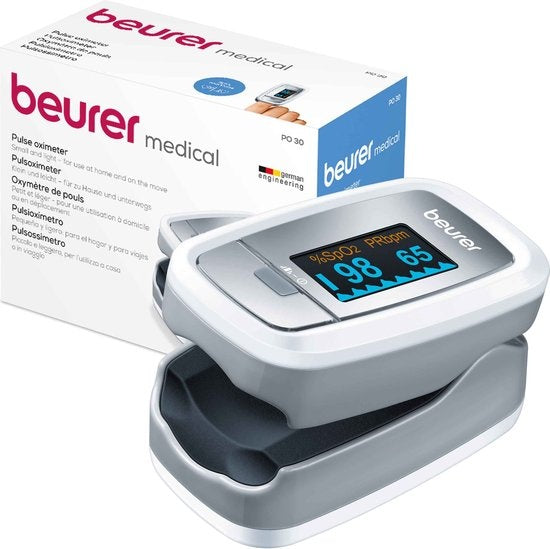 Beurer PO 30 Oximeter – Pulsoximeter – Sauerstoffmessgerät Finger – Beschädigte Verpackung