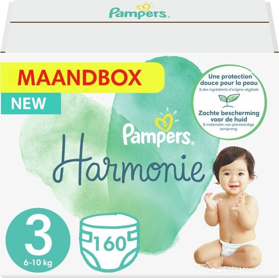 Pampers Harmonie / Pure Größe 3 (6–10 kg), 160 Windeln