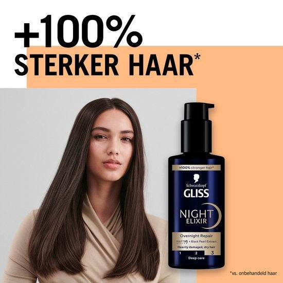 Schwarzkopf - Gliss - Night Elixer - Ultimate Repair - Haarmasker - Serum - Sterk beschadigd haar 100ml - Pompje ontbreekt