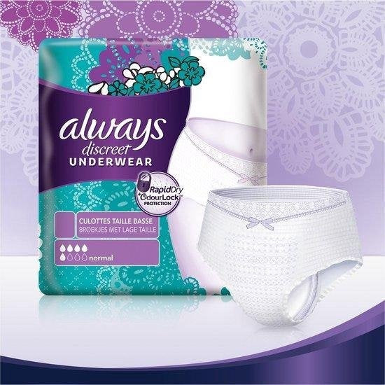 Always Discreet Normal Panties for Urinary Incontinence - Size M - 12 Pieces - Packaging damaged