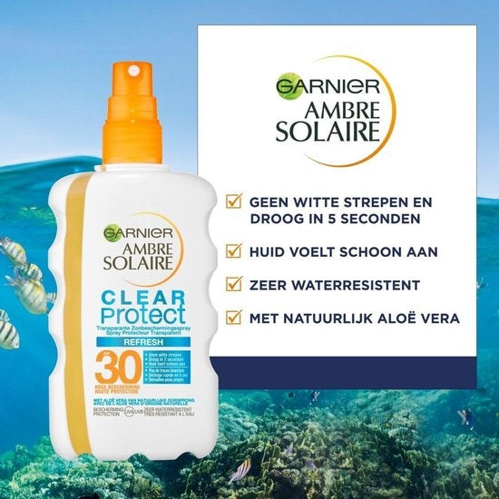 Garnier Ambre Solaire Clear Protect Refresh - Transparente Zonbeschermingsspray SPF 30 - 200ml