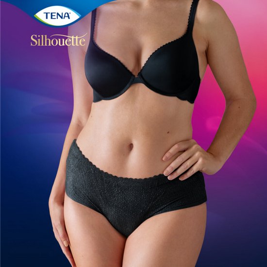 TENA Pants Silhouette Plus Black Low Waist L 10 Stück