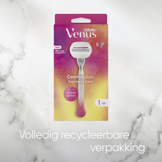 Gillette Venus Comfortglide Sugarberry – 1 Rasierer für Frauen – 1 Rasierklinge – Beschädigte Verpackung