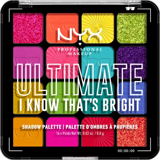 NYX Professional Makeup Ultimate Shadow Palette – I Know That's Bright – Lidschattenpalette