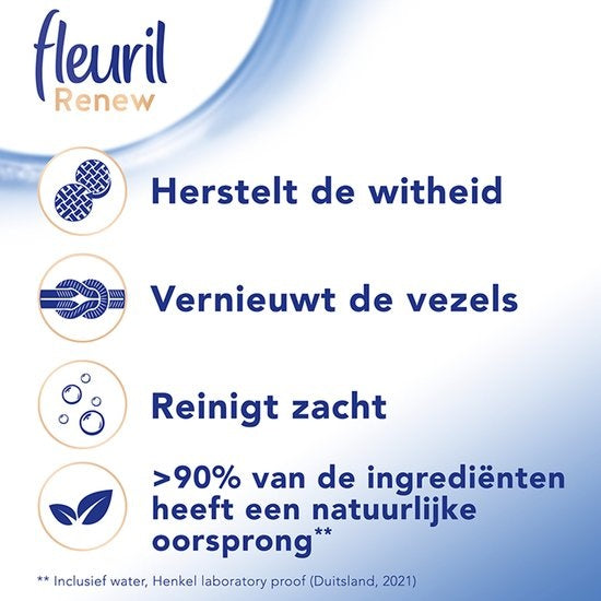 Fleuril Renew Wit - Vloeibaar Wasmiddel - Voordeelverpakking - 70 Wasbeurten