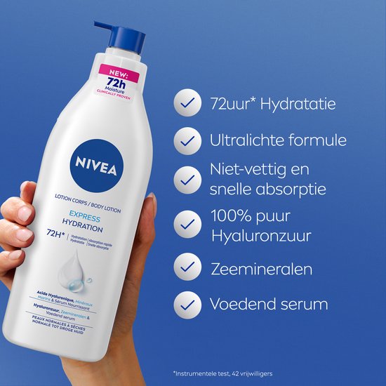 NIVEA Express Körperlotion mit Pumpe – 400 ml