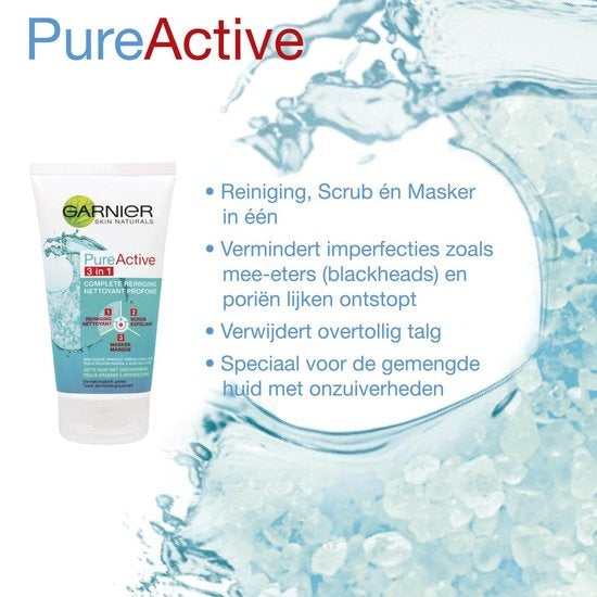 Garnier PureActive 3in1 Reinigungsgel – 150 ml – Unreine Haut