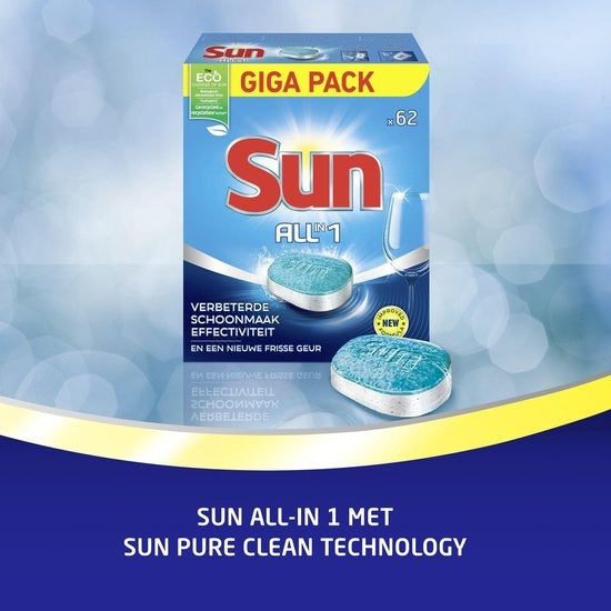 Sun All-in-1 Dishwasher Tablets - 62 tablets